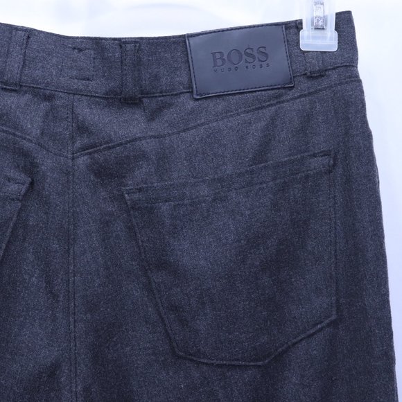 Hugo Boss Stretch Phoenix ( 19427) Grey Virgin Wool Blend 5 Pocket Pants 33x34 - Picture 4 of 16